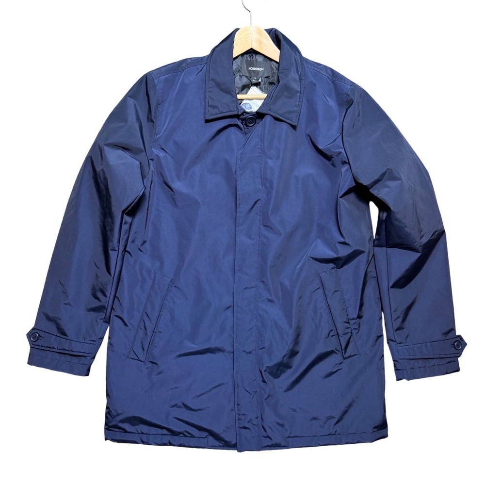 Nordstrom Car Coat Mens Large NO475433MN Navy Night Quilted Lining NEW